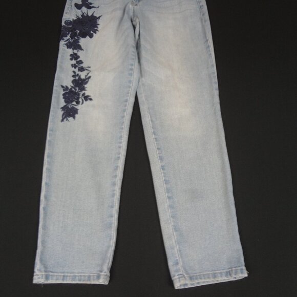 VINTAGE BLUES AMERICA EMBROIDERED FLOWER WOMENS JEAN SIZE 6 28 L241 (SPOT C PIC) - Picture 2 of 8